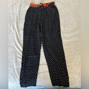 Ali Miles Vintage Black and White Polka Dot Pants